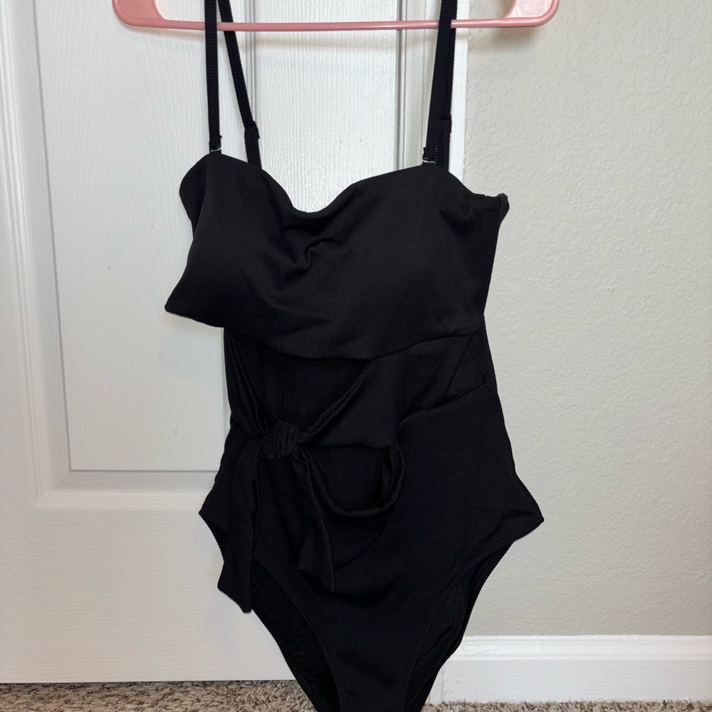 Aerie Black One-Piece Cut out - wire Swimsuit
